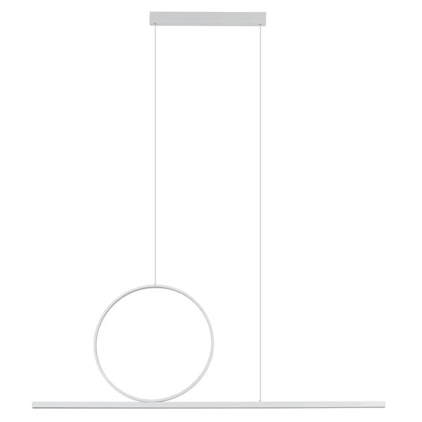 Podłużna lampa wisząca LINEO 11885 LED 39W 3000K ring biały