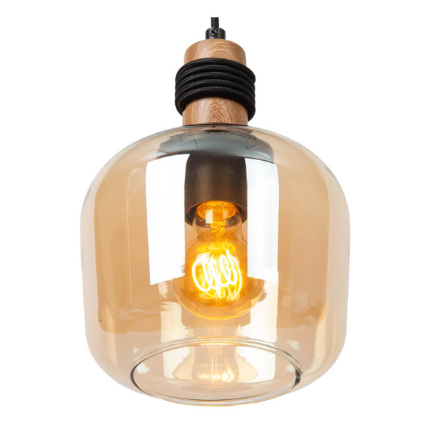Potrójna lampa wisząca Ilona 45408/03/62 czarny bursztynowy