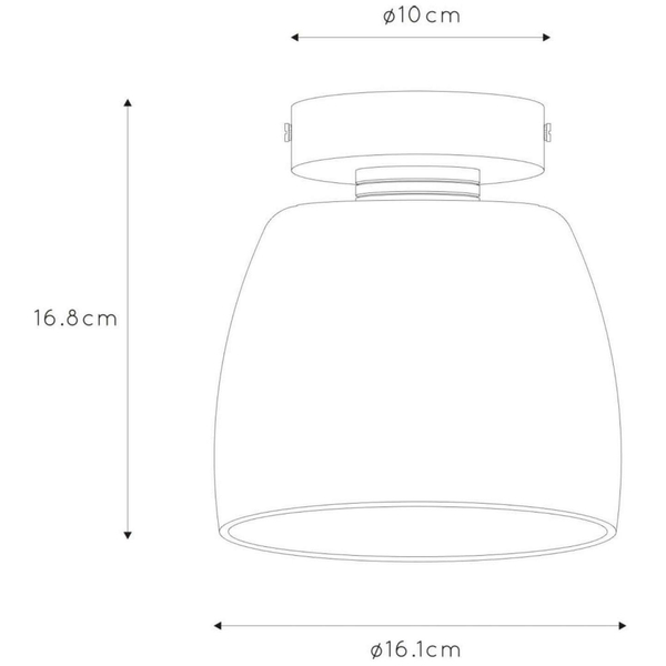 Loftowa LAMPA sufitowa TYLER  30164/01/30 Lucide łazienkowa OPRAWA szklana IP44 czarna przydymiona