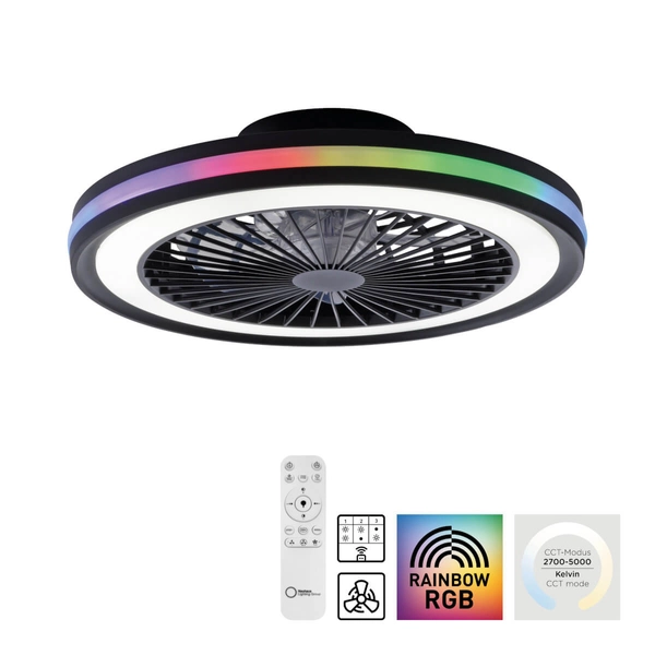 Plafon na pilot Brandon 14649-18 Just Light LED 36+5W 2700-5000K+RGB czarny