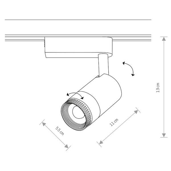 Lampa sufitowa Profile Zoom 7625 LED 9W 3000K do szynoprzewodu czarna