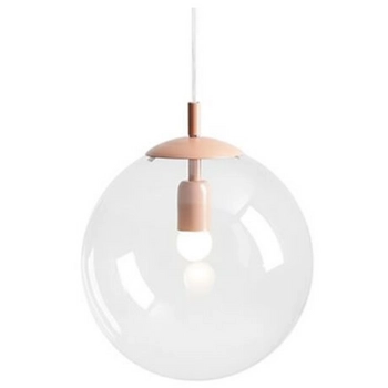 Pastelowa wisząca lampa Globe 562G11 kula szkło różowa