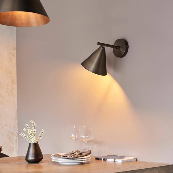 Lampa ścienna 102894 Endon stożek regulowana do biura antyczny brąz