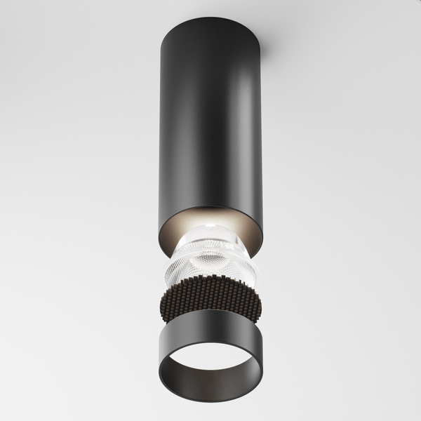 Downlight sufitowy Focus LED C056CL-L12B4K-W-D-B Maytoni 12W 4000K tuba czarna
