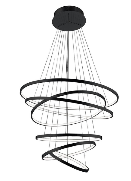 Okrągła lampa wisząca Wheel designerska LED 140W 3000K czarna