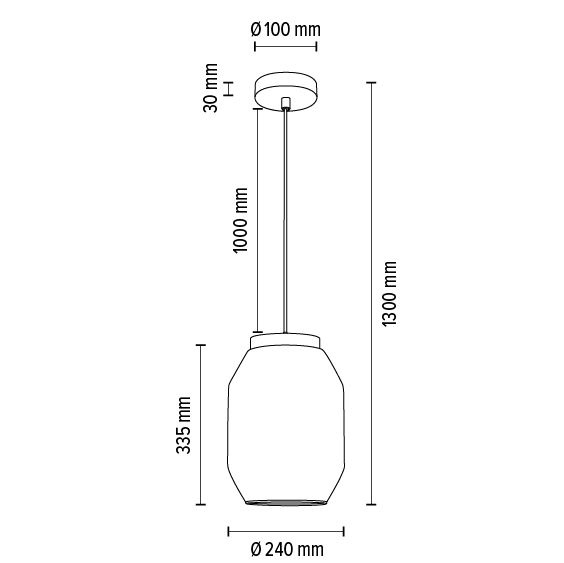 Loftowa lampa wisząca VASO 169010174 szklana słoik przezroczysty drewno