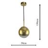 Loftowa LAMPA wisząca PALLA LP-2844/1P GD Light Prestige szklana OPRAWA ball ZWIS kula złota przezroczysta