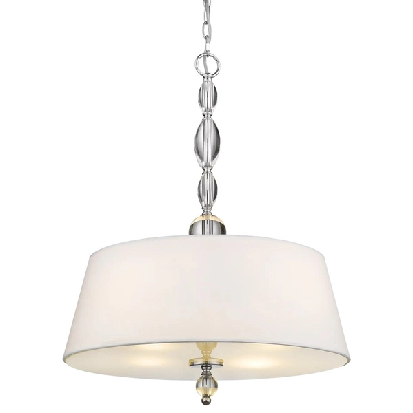 Abażurowa LAMPA wisząca CANCUN P04981WH Cosmolight glamour zwis z kryształkami biały