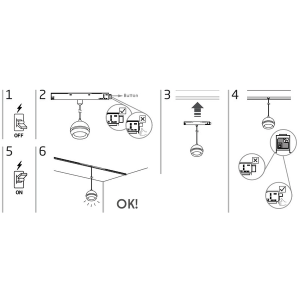 Lampa do szyny magnetycznej 1-obwodowej Slot 10653 Nowodvorski LED 5W 4000K kula