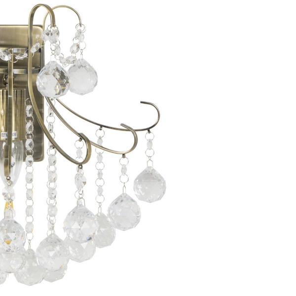 Kryształowa LAMPA ścienna Barcelona 6245/1 21QG Elem metalowa OPRAWA kinkiet crystal glamour mosiądz przezroczysty