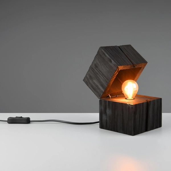 Stołowa lampa drewniana Treasure 514110102 do gabinetu czarna