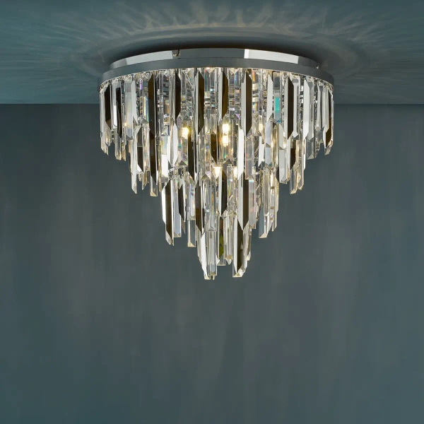 Sufitowa lampa glamour Fuentes FUE4850 kryształowa do jadalni chrom