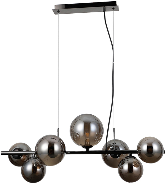 Szklana wisząca lampa Canello PND-406007-7A-BCR czarna