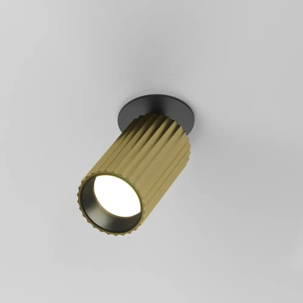 Podtynkowa lampa sufitowa Calipso C110CL-01-GU10-BS czarny mosiądz