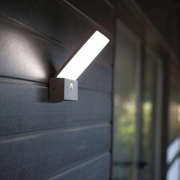 Zewnętrzna LAMPA elewacyjna PANO 5289001118 Lutec prostokątna OPRAWA kinkiet LED 16W 3000K - 5000K metalowy IP54 szary