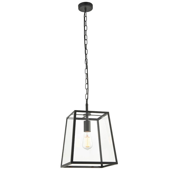 Lampa wisząca do salonu Hurst 101541 szklana czarny przezroczysty