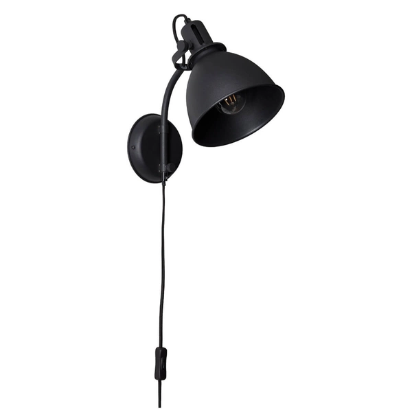 Ścienna lampa z włącznikiem Jesper 23710/86 industrialna czarna