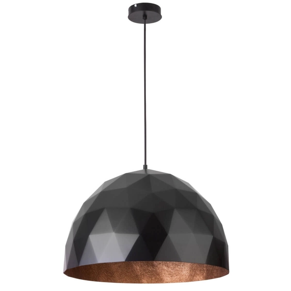 Kuchenna lampa wisząca Diament nad wyspę czarna miedziana
