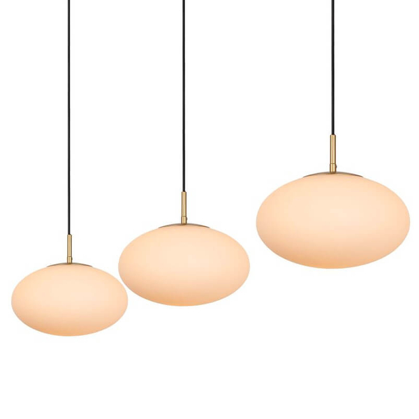Potrójna lampa wisząca Elysee 21430/03/61 szklane kule biały czarny