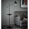 Stojąca LAMPA podłogowa LINEAR 107307 Markslojd metalowa OPRAWA z półką do salonu czarna