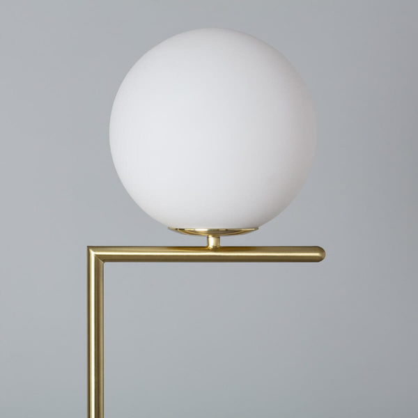 Kulista lampa podłogowa Home ABR-LSHH-E27 Abruzzo złoty biały