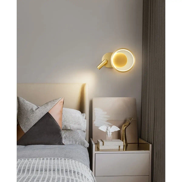 Lampa ścienna Elyptica CGELYPTICA18 LED 10W 3000K tubka ring złoty
