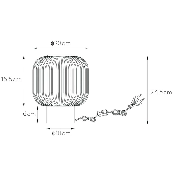 Stojąca LAMPKA nocna MALOTO 45586/20/33 Lucide szklana LAMPA loftowa stołowa zielona mosiądz