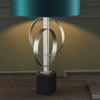 Lampa na stół marmur L&-195225 Light& z abażurem morskim srebrna