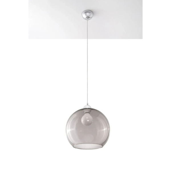 Kulista lampa wisząca BALL SL.0250 grafitowa szklana E27