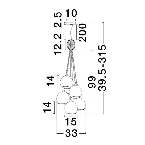 Szklana wisząca lampa LOREVIO LE45259 kule do salonu multikolor
