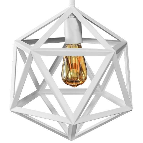 Loftowa LAMPA wisząca DENMARK 307002 Polux metalowa OPRAWA zwis klatka cube biała
