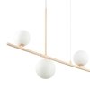 Kremowa lampa wisząca MODERNO DN1506 biała 4xG9 kule do jadalni