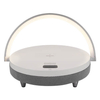 Stojąca LAMPA stołowa SATURN 03864 Ideus biurkowa LAMPKA okrągła LED 10W 4000K z głośnikiem bluetooth biała szara