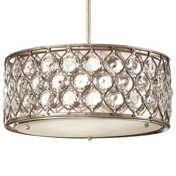 LAMPA wisząca FE-LUCIA-B Elstead FEISS szklana OPRAWA okrągły ZWIS antyczny oksydowane srebro