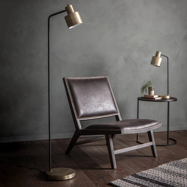 Podłogowa lampa stojąca Mayfield 95465 metalowa srebrny czarny