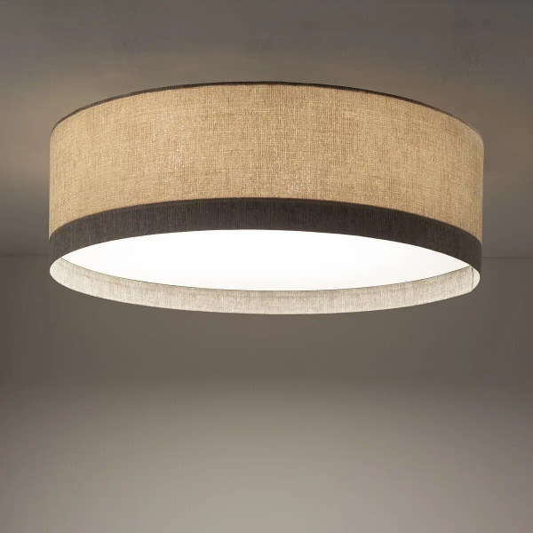Okrągła lampa sufitowa CEDRO 11671 do jadalni beżowa