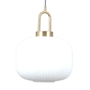 Wisząca owalna kula lampa Fosse PND-408817-1-HBR-WH biała złota