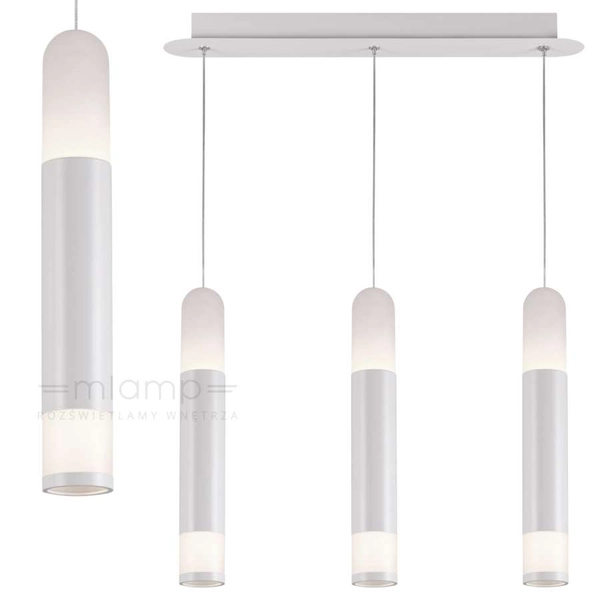 LAMPA wisząca FORLI LP-8011/3P Light Prestige metalowa OPRAWA listwa LED 30W 3000K zwis tuby chrom białe