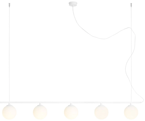 Szklana lampa wisząca Beryl 1006F nad stół kule białe