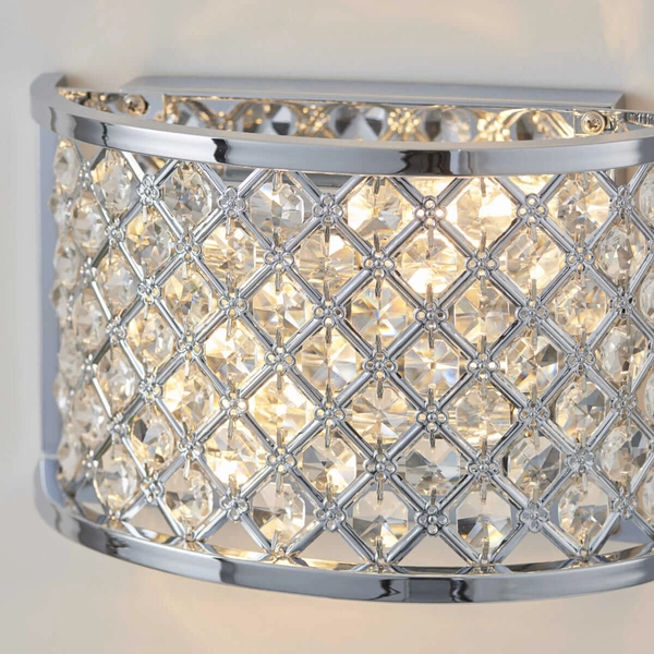 Ścienna lampa Hudson HUDSON-2WBCH Endon glamour chrom przezroczysta