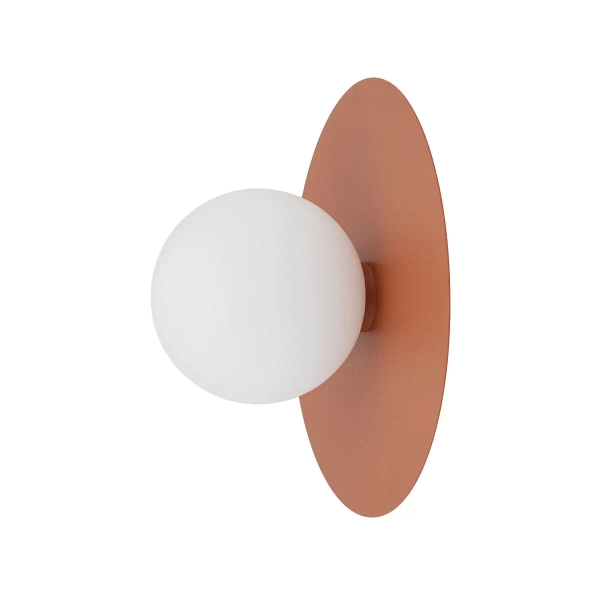 Ścienna lampa ze szkła SATURN biała terakota okrągła 1xG9 jadalniana kula 12437