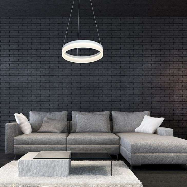 LAMPA wisząca RING ML405 Milagro okrągła OPRAWA zwis LED 24W 4000K pierścień circle ring biały alvendre