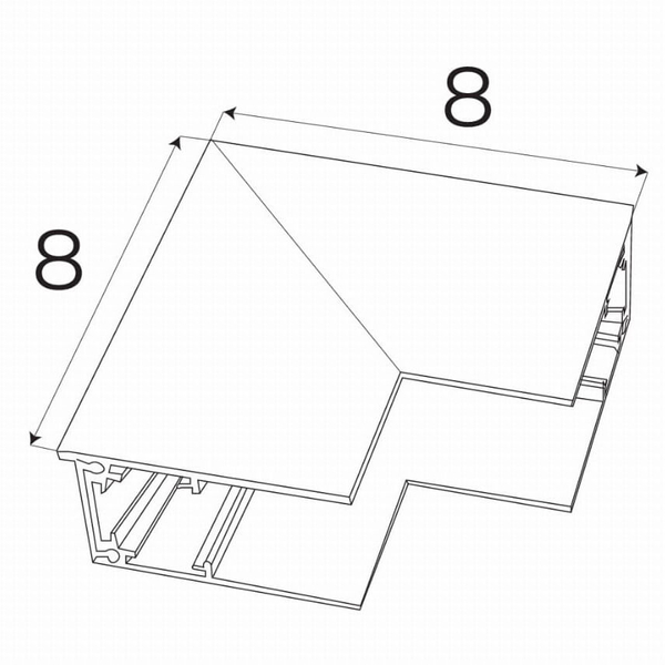 Kątownik ścienny sufitowy do szyn Magnetic MT0005 Maxlight czarny