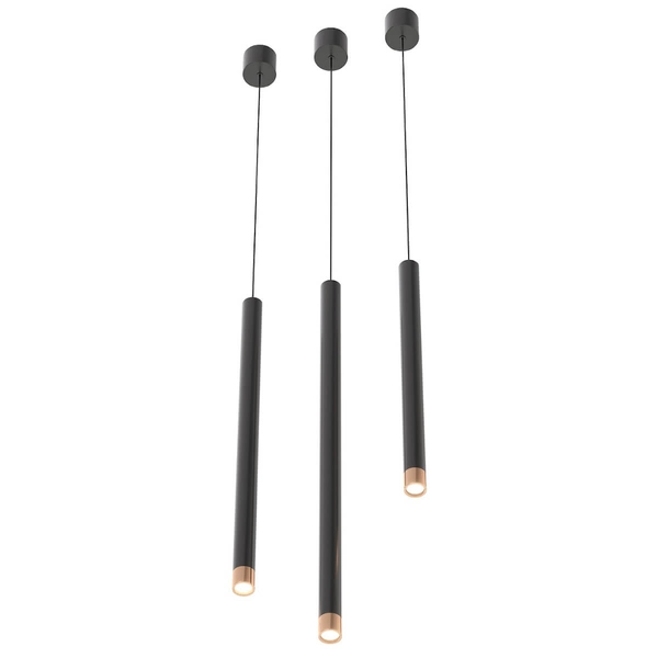 1-punktowa lampa wisząca Q I czarny zwis tuba do gabinetu