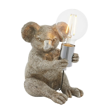 Lampka stołowa dekoracyjna L&-195081 Light& koala srebrna chrom