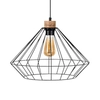 Lampa wisząca loft RAQUELLE 187219104 druciana industrialny czarny drewno