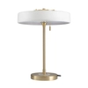 Lampa na komodę Artdeco MT8872 white Step okrągła do sypialni biała złota