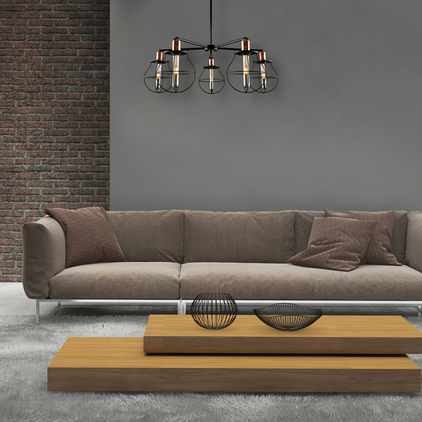 Zwis industrialny do kuchni Manufacture 9738 czarna lampa klatki