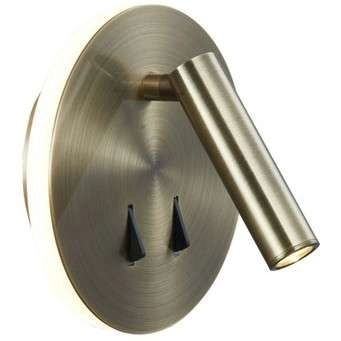 Kinkiet LAMPA ścienna NEMO SP.7348-02A-ANT-B Italux okrągła OPRAWA metalowa LED 9W 3000K regulowana tuba mosiądz