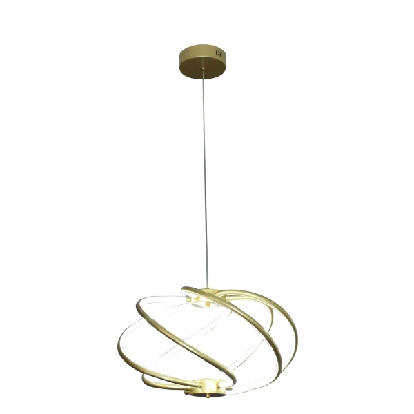 Modernistyczna lampa wisząca Kandor LP-1425/1P GD LED 45W spirala złota